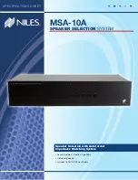 Niles MSA-10A Specification Sheet предпросмотр