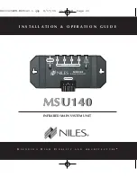 Предварительный просмотр 1 страницы Niles MSU140 Installation & Operating Manual