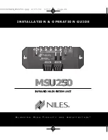 Предварительный просмотр 1 страницы Niles MSU250 Installation & Operation Manual