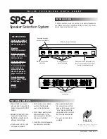 Предварительный просмотр 1 страницы Niles SPS-6 Technical Data Sheet