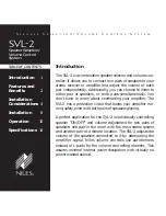 Предварительный просмотр 2 страницы Niles SVL-2 Installation & Operation Manual