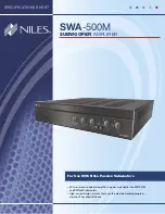 Niles SWA-500M Specification Sheet предпросмотр