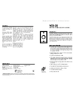 Niles VCS-2S Owner'S Manual предпросмотр