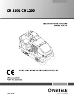 Preview for 1 page of Nilfisk-Advance Cr 1100 Quick Start Troubleshooting Manual