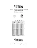 Preview for 1 page of Nimbus Water Systems Sierra Owner'S Manual & Installation Manual