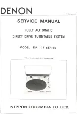 Nippon Columbia Denon DP-11F Series Service Manual preview