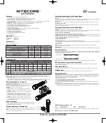 Nitecore CG7 User Manual preview