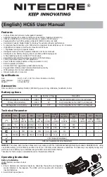 Nitecore HC65 User Manual preview