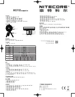 Nitecore NEF10 User Manual preview