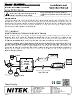 Preview for 1 page of Nitek EL4500C Installation And Operation Manual