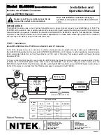 Preview for 1 page of Nitek EL4500U Installation And Operation Manual