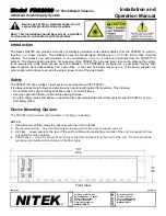 Nitek FRS2020 Installation And Operation Manual preview