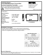 Предварительный просмотр 1 страницы Nitek FTS344000S00 Installation Manual