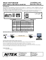 Предварительный просмотр 1 страницы Nitek MC71XSG-XX Installation And Operation Manual