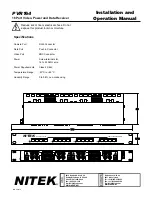 Nitek PVR164 Installation And Operation Manual preview