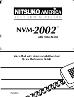 Nitsuko NVM-2002 Quick Reference Manual preview