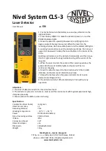 Nivel System CLS-3 User Manual preview