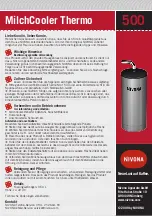 Nivona MilchCooler Thermo 500 Quick Manual предпросмотр