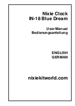 Nixie Clock IN-18 Blue Dream User Manual preview