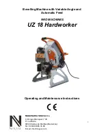 Предварительный просмотр 1 страницы NKO MACHINES UZ 18 Hardworker Operating And Maintenance Instructions Manual