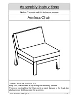 Noble House Home Furnishings Armless Chair Assembly Instructions Manual предпросмотр