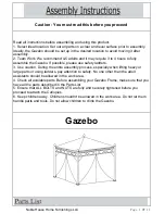 Noble House Home Furnishings Gazebo Assembly Instructions Manual preview