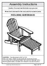 Noble House Home Furnishings RECLINING ADIRONDACK Assembly Instructions Manual preview