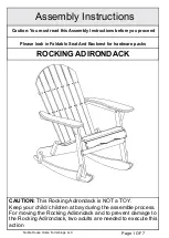 Noble House Home Furnishings ROCKING ADIRONDACK Assembly Instructions Manual предпросмотр