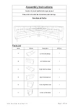 Noble House Home Furnishings Sectional Sofa Assembly Instructions Manual предпросмотр