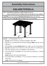 Noble House Home Furnishings SQUARE PERGOLA Assembly Instructions Manual preview