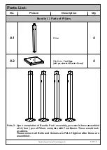 Preview for 4 page of Noble House Home Furnishings SQUARE PERGOLA Assembly Instructions Manual