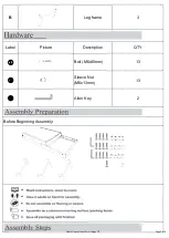 Предварительный просмотр 2 страницы Noble House Home Furnishings Sunlounger Assembly Instructions Manual