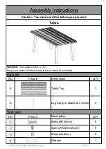 Noble House Home Furnishings Table Assembly Instructions предпросмотр