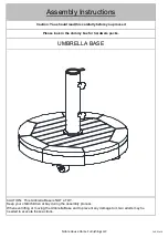 Noble House Home Furnishings UMBRELLA BASE Assembly Instructions Manual предпросмотр