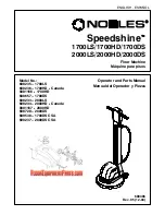 Preview for 1 page of Nobles Speedshinet 1700DS Operator And Parts Manual