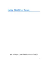 Preview for 2 page of Nokia 1600 - Cell Phone 4 MB User Manual