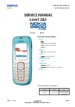 Preview for 1 page of Nokia 2600 classic Service Manual