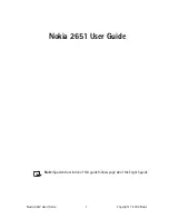 Предварительный просмотр 2 страницы Nokia 2651 User Manual