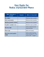 Предварительный просмотр 3 страницы Nokia 3520 - Cell Phone - AMPS User Manual