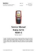 Предварительный просмотр 1 страницы Nokia 5210 NSM-5 Service Manual