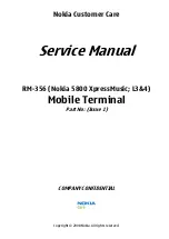 Предварительный просмотр 1 страницы Nokia 5800 - XpressMusic Smartphone - WCDMA Service Manual