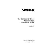 Предварительный просмотр 1 страницы Nokia Call Connect for Cisco Web Directory Installation Manual