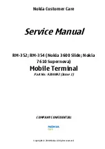 Предварительный просмотр 1 страницы Nokia Cellphone 3600 Service Manual