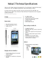 Nokia E7 Technical Specifications preview