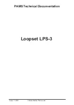 Preview for 1 page of Nokia Loopset LPS-3 Technical Documentation Manual