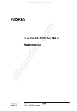 Предварительный просмотр 1 страницы Nokia MetroSite Maintenance Manual