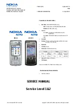 Предварительный просмотр 1 страницы Nokia N70 Music Edition Service Manual