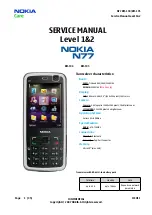 Preview for 1 page of Nokia N77 Service Manual