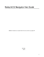 Предварительный просмотр 2 страницы Nokia NAVIGATOR 6210 User Manual