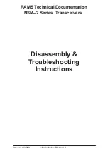 Preview for 1 page of Nokia NSM-2 Series Disassembly & Troubleshooting Instructions